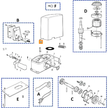 Pohon brány Nice V4.2X9.5B.5101 šroub zajišťující kryt pohonu THOR