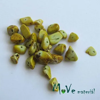 Dětské navlékací korálky Kamenné zlomky vrtané žluté, 7g