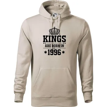 Pánská mikina Kings are born in 1996 - Mikina pánská Cape s kapucí - M ( Ledově šedá )