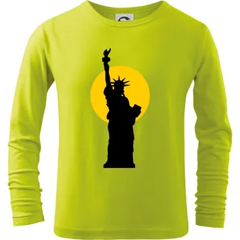 Dětská móda Socha svobody slunce - Triko dětské Long Sleeve - 134 cm/8 let ( Limetková )