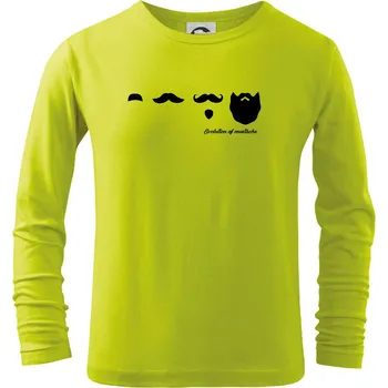 Dětská móda Evolution mustache - Triko dětské Long Sleeve - 158 cm/12 let ( Limetková )