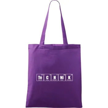 Periodická tabulka technik - Taška bavlněná - 42 x 38 cm ( Fialová )