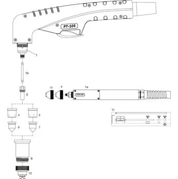 Příslušenství ke svářečce SPARTUS TS60021 PT105 Rozdělovač vzduchu 30-70A
