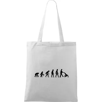 Evoluce tatínek - Taška bavlněná - 42 x 38 cm ( Bílá )