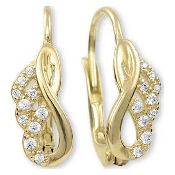 Náušnice Soliter Elegantní zlaté náušnice s čirými krystaly 745 239 001 00837 0000000 + 2 měsíce na vrácení zboží