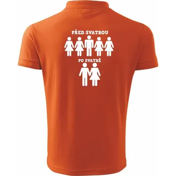 Pánská košile Před a po svatba - Polokošile pánská Pique Polo 203 - 4XL ( Oranžová )