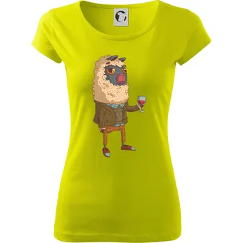 Dámské tričko Alpaka s vínem muž - Dámské triko Pure - L ( Limetková )