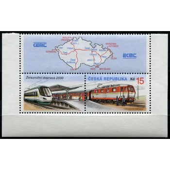 Poštovní známka Česká pošta (2000) č. 255 ** (K 2+3) - Česká republika - Železnice roku 2000