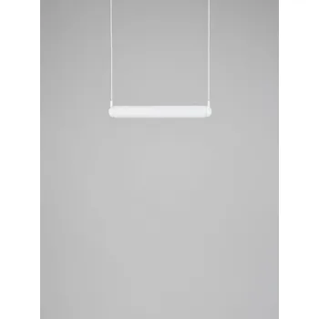 Brokis Závěsné svítidlo Puro Solo Horizontal 600, PC1125 Barva skla: Tmavě šedá - opalínové sklo, Povrchová úprava baldachýnu: sklo - bílý, Barva montury: kov - černý matný komaxit