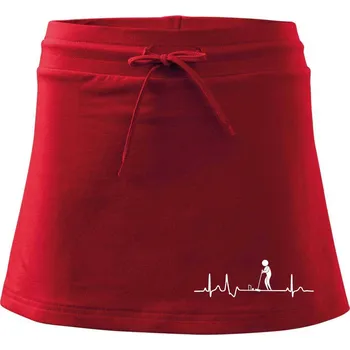 Dámská sukně EKG kroket - Sportovní sukně - two in one - XL ( Červená )