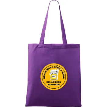 Děda neposeda med - Taška bavlněná - 42 x 38 cm ( Fialová )