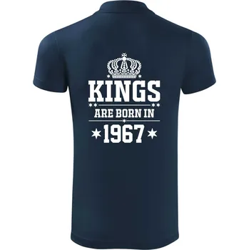 Pánská košile Kings are born in 1967 - Polokošile Victory sportovní (dresovina) - L ( Námořní modrá (velmi tmavá - téměř černá) )