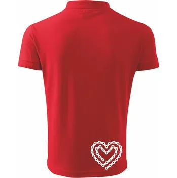 Pánská košile Cyklo srdce řetěz - Polokošile pánská Pique Polo 203 - XL ( Červená )