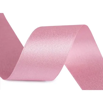 Galanterie Atlasová stuha oboustranná s lurexovým leskem šíře 40 mm, barva 7 růžová sv.