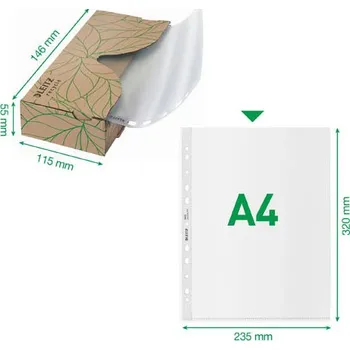 Závěsný obal A4 Leitz recycle - A4 čirý / 40 ks