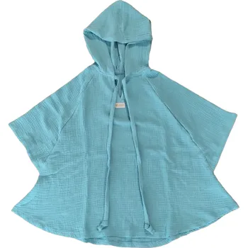 Mušelínové plážové pončo s kapucí Monkey Mum® - Mentolka 1 - 3