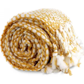 Přehoz na lůžko Teplý přehoz Pipa žlutý žlutá 127x152