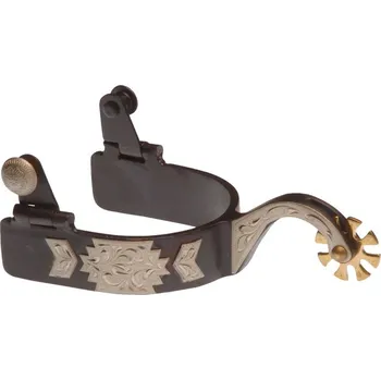 Ostruha Černé westernové ostruhy POOL'S FLOWER DECORATION