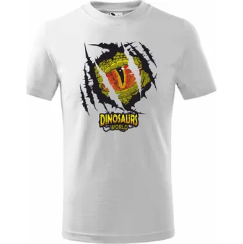 ON-DESIGN Tričko dětské DINOSAURS WORLD Velikost: 134 cm/8 let, Barva: bílá