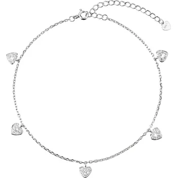 Oblečení a móda EVOLUTION GROUP CZ Stříbrný řetízek na nohu srdíčka - 16004.1