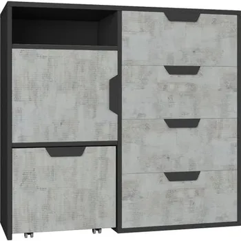 Komoda Meblar Dětská komoda Nano NA8, grafit/enigma