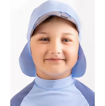 Kšiltovka Dětská kšiltovka s plachetkou a UV ochranou 50+, Sv. Modrá, Velryby Velikost: XS (42-44 cm)