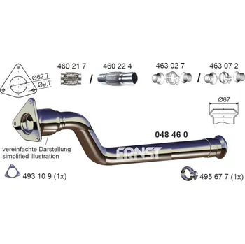 Výfukový systém Výfuková trubka ERNST 048460