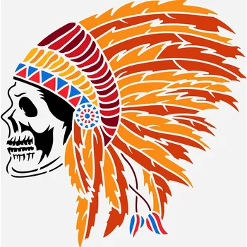 Šablona, vzor INDIÁNSKÁ LEBKA, 30x30 cm, 1 kus