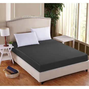 Prostěradlo Prostěradlo Mako-Jersey s lycrou Antracit - 180x200 cm dvoulůžko