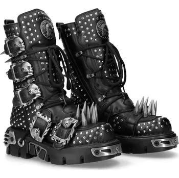 Pánská zimní obuv boty kožené unisex - NOMADA NEGRO - NEW ROCK - M.1535-S1