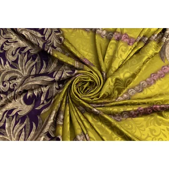 Umělé hedvábí / Silky ornamenty na fialové a limetkové