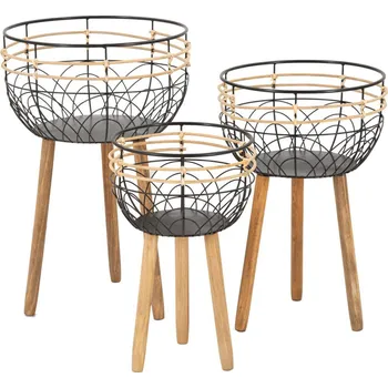 Příbor Mauro Ferretti Stojany na kavětináče ve tvaru košíků, 3 kusy