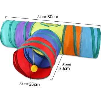 Hračka pro kočku Prolézačka pro kočky s míčkem | tunel pro kočky, skládací - D