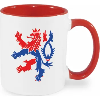 ON-DESIGN Červený hrnek s českým lvem Barva: červená