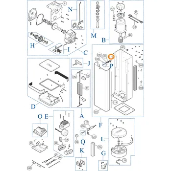Pohon brány Nice PD0571A0000 západka zámku horního krytu M/LBAR