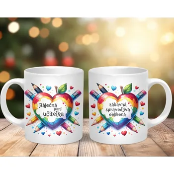 Hrnek 330ml, BÁJEČNÁ PANÍ UČITELKA ..., cena za 1 ks