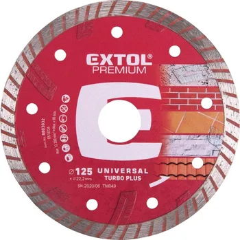 Brusný kotouč EXTOL PREMIUM kotouč diamantový řezný TURBO PLUS, pr.125 suché i mokré řezání 8803032