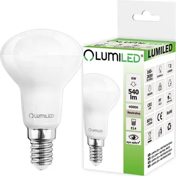 Žárovka LED žárovka LED E14 R50 6W = 60W 540lm 4000K Neutrální 120° LUMILED