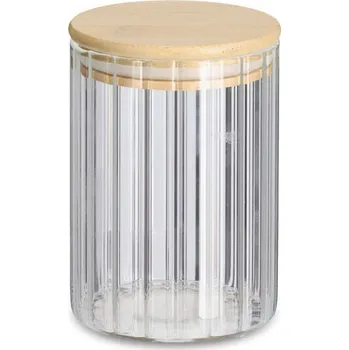 Keramický dřez Zeller Dóza s bambusovým víkem GROOVES, 550 ml
