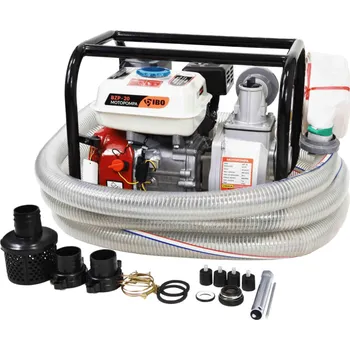 Zahradní hadice IBO Benzínové čerpadlo na vodu BZP-20 + Savice 6m a kalová hadice 20m.