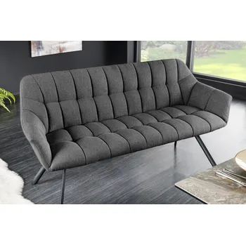 Stylová čalouněná lavice s opěradlem Naddia 165cm antracit