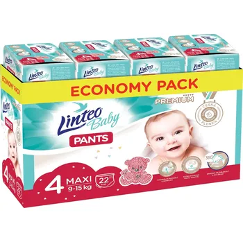 Plenkové kalhoty Linteo Baby Pants PREMIUM 4 Maxi 9-15 kg plenkové kalhotky 176 ks