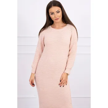 Dámské šaty Pletené dámské šaty růžové 2019-38, VELIKOST UNI ( M, L, XL )