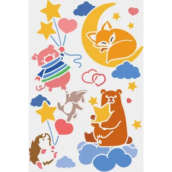 Šablona, ZVÍŘÁTKA NA OBLOZE, 29,7X21 cm, 1 kus