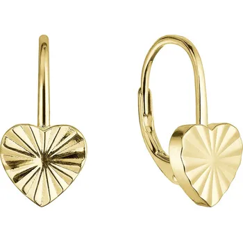 Náušnice EVOLUTION GROUP CZ Pozlacené stříbrné náušnice srdíčka se vzorem - 61022