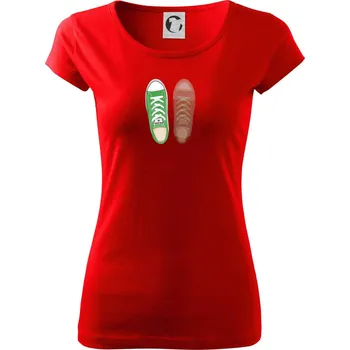 Dámské tričko Párové boty - zelené - Dámské triko Pure - M ( Červená )