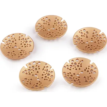 Knoflík Kovový knoflík designový velikost 32", 48", malé, 4 (48") růžové zlato