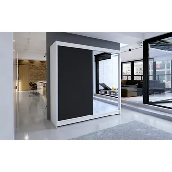 Šatní skříň Skříň Taisa I 180 bílá/černá