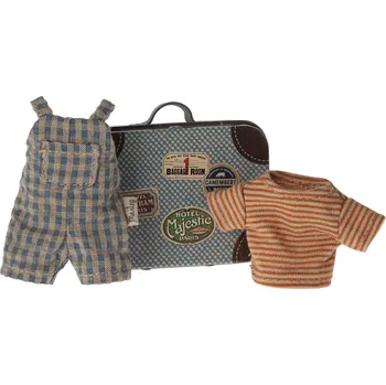 MAILEG Oblečení pro myšku v kufříku - Overall s tričkem - velký brácha