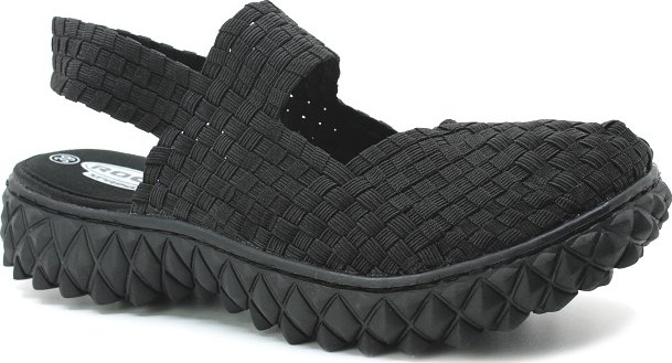 ROCK SPRING Over sandal all black, dámská obuv (gumičková obuv )